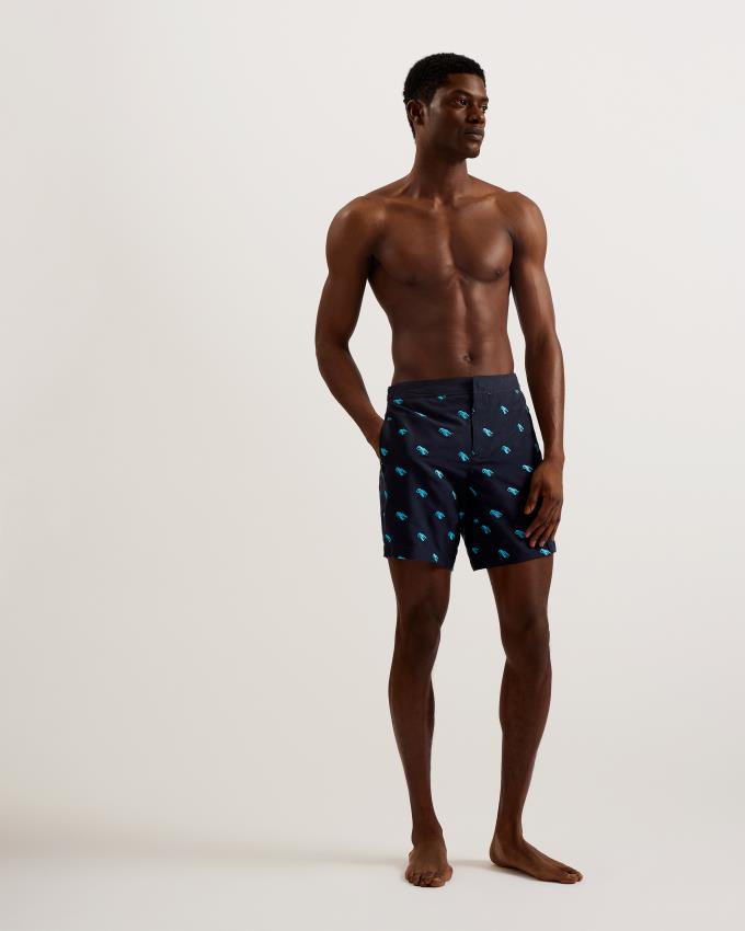 Short Ted Baker Embroidered Lobster Swim Bleu Marine Homme | BDM-95843406